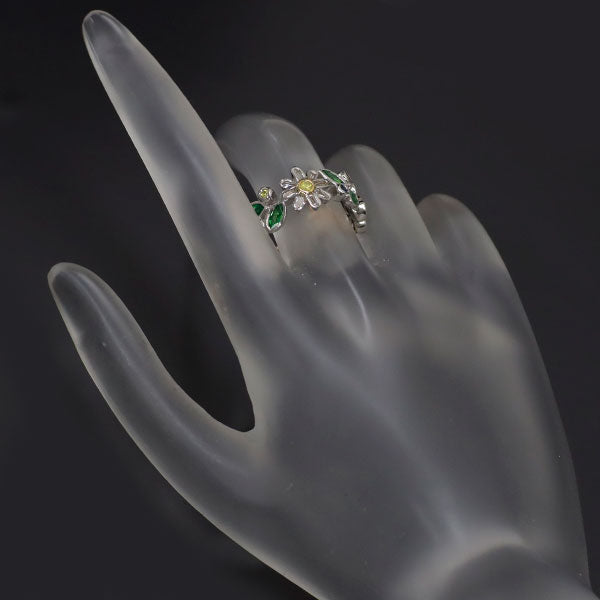 K18YG/WG/PG グリーンガーネット ルビー サファイア ダイヤモンド リング 1.00ct R0.31ct S0.48ct D0.23ct フラワー