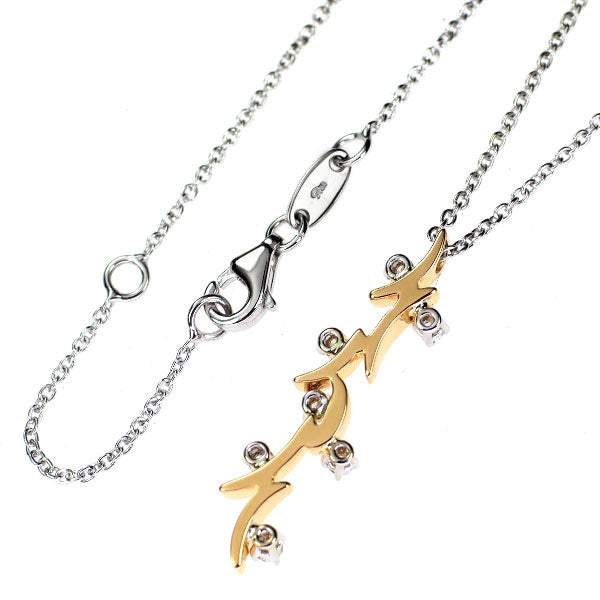 スタージュエリー K18YG/WG ダイヤモンド ペンダントネックレス 0.19ct 植物