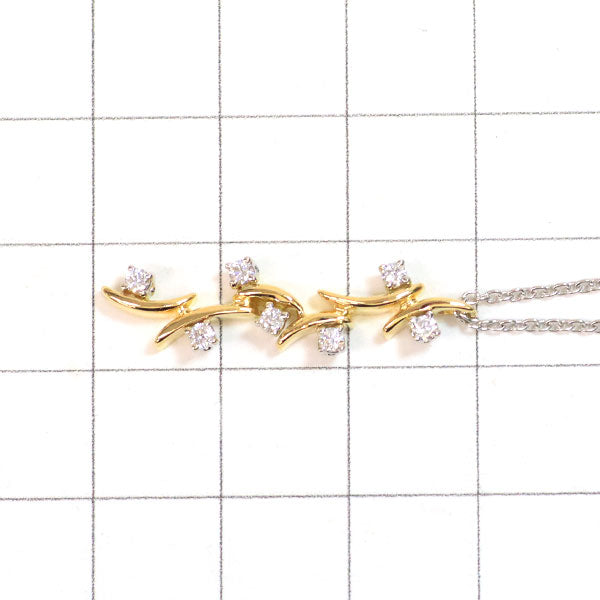 スタージュエリー K18YG/WG ダイヤモンド ペンダントネックレス 0.19ct 植物