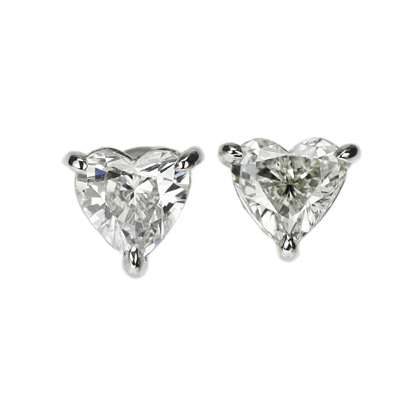 新品 Pt900/Pt950 ハートシェイプ ダイヤモンド ピアス 0.564ct E SI1 SI2 鍛造製法【エスコレ】