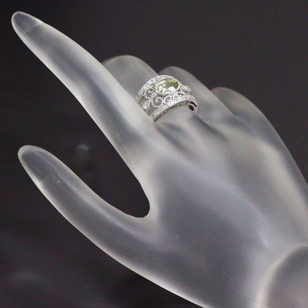 K18WG ゾイサイト ダイヤモンド リング 1.192ct D0.343ct