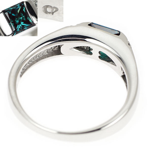クレサンベール K18WG 再結晶 アレキサンドライト ダイヤモンド リング 0.75ct D0.08ct