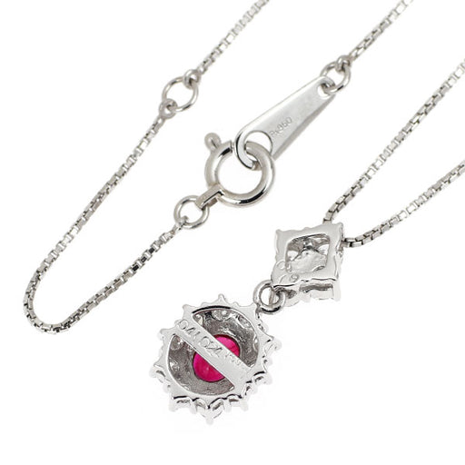 上品なファッション Pt900/Pt850 ルビー 0.41ct ペンダントネックレス ダイヤモンド その他