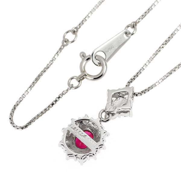 Pt900/Pt850 ルビー ダイヤモンド ペンダントネックレス 0.41ct