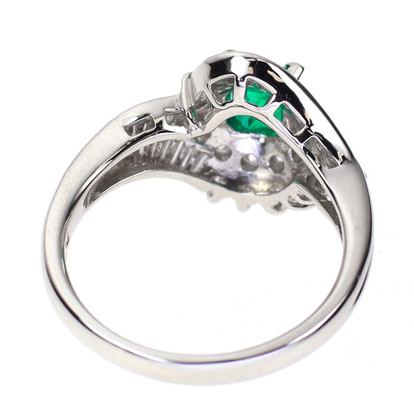 Pt900 エメラルド ダイヤモンド リング 0.59ct D0.72ct