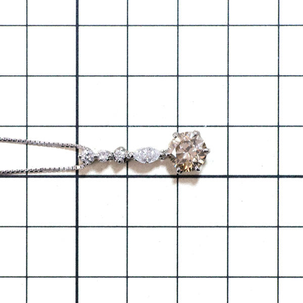 Pt900/K18WG ダイヤモンド ペンダントネックレス 2.038ct 0.45ct