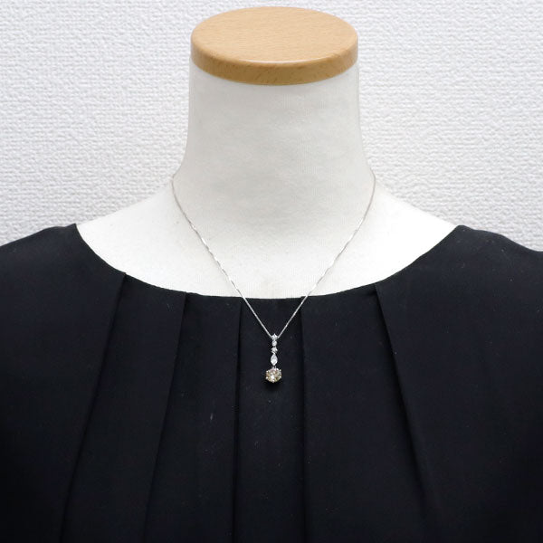 Pt900/K18WG ダイヤモンド ペンダントネックレス 2.038ct 0.45ct