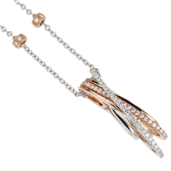 Miryam ミリアム K18WG/PG ダイヤモンド ペンダントネックレス 0.49ct