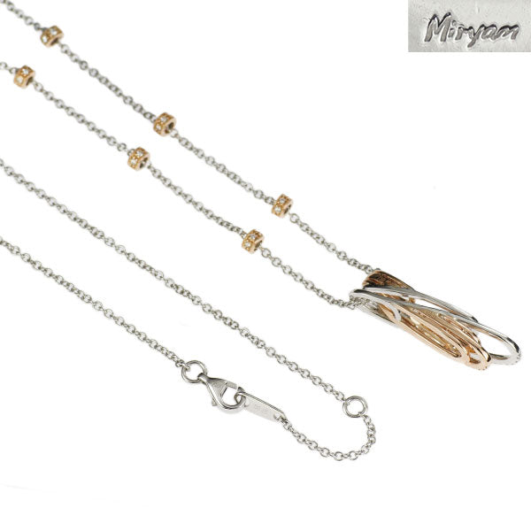 Miryam ミリアム K18WG/PG ダイヤモンド ペンダントネックレス 0.49ct