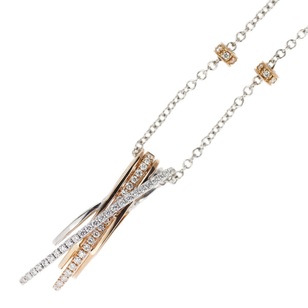Miryam ミリアム K18WG/PG ダイヤモンド ペンダントネックレス 0.49ct