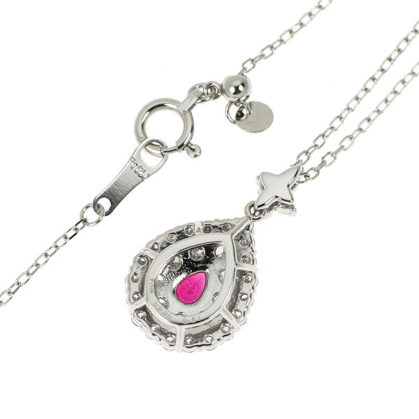 新品 Pt レッドベリル ダイヤモンド ペンダントネックレス 0.230ct D0.51ct 【エスコレ】