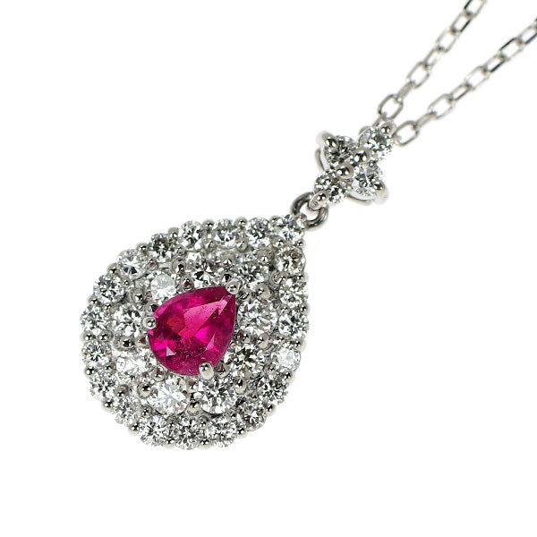 新品 Pt レッドベリル ダイヤモンド ペンダントネックレス 0.230ct D0.51ct 【エスコレ】