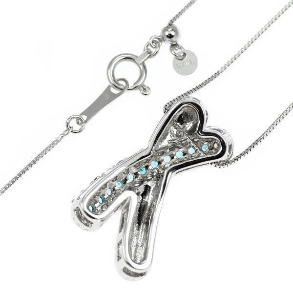 K18WG パライバトルマリン ダイヤモンド ペンダントネックレス 0.11ct D0.37ct パヴェ 【エスコレ】