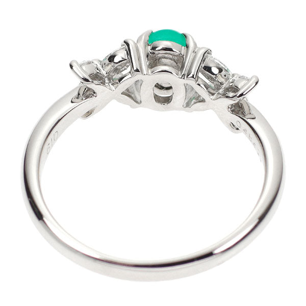 Pt900 エメラルドキャッツアイ ダイヤモンド リング 0.454ct 0.19ct