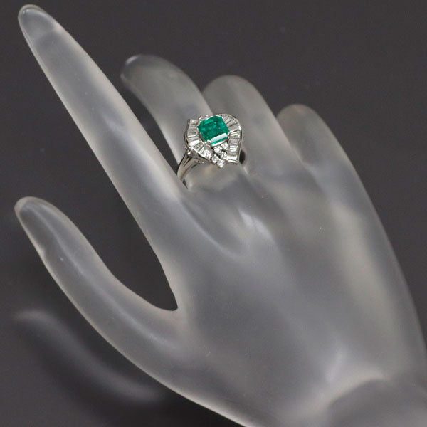 Pt900 エメラルド ダイヤモンド リング 1.20ct D0.79ct