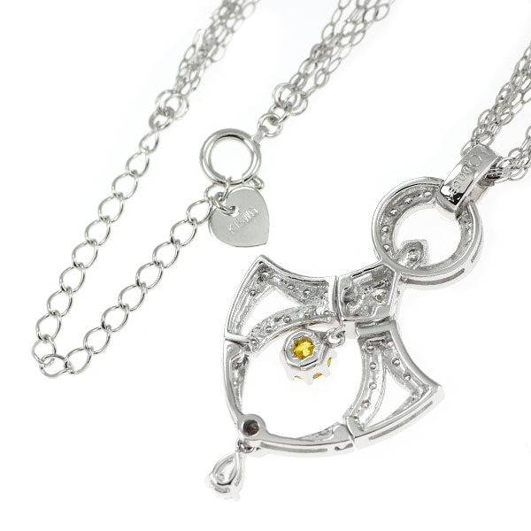 K18WG トリートイエローダイヤモンド ペンダントネックレス 0.313ct D0.534ct