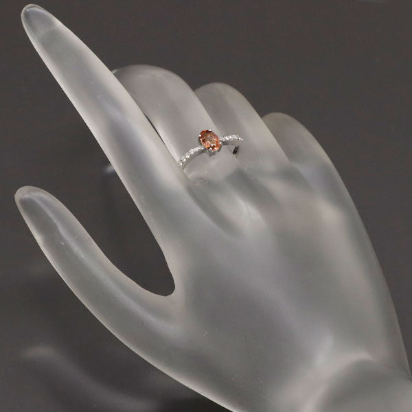 K18WG インペリアル トパーズ ダイヤモンド リング 0.62ct D0