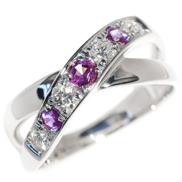 希少 Pt950 アレキサンドライト ダイヤモンド リング 0.34ct D0.36ct