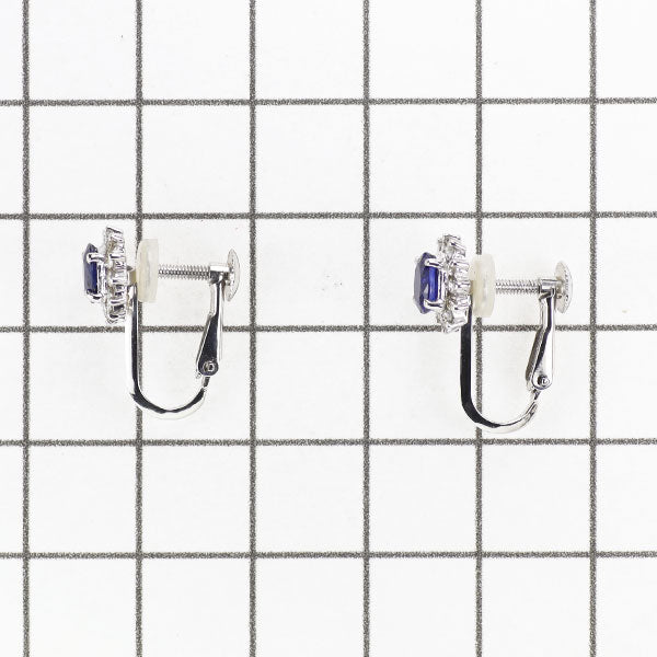Pt850 サファイア ダイヤモンド イヤリング D0.36ct