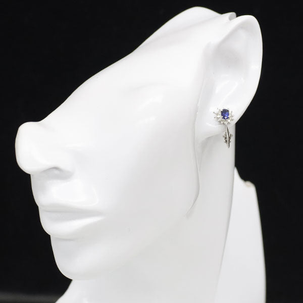Pt850 サファイア ダイヤモンド イヤリング D0.36ct
