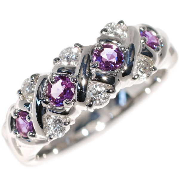 希少 Pt900 アレキサンドライト ダイヤモンド リング 0.40ct D0.26ct