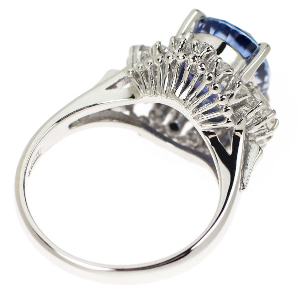 Pt900 マダガスカル産 非加熱サファイア ダイヤモンド リング 4.40ct D0.68ct