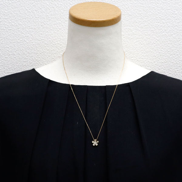 ポンテヴェキオ K18YG ダイヤモンド ペンダントネックレス 0.30ct フラワー