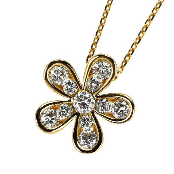 ポンテヴェキオ K18YG ダイヤモンド ペンダントネックレス 0.30ct フラワー