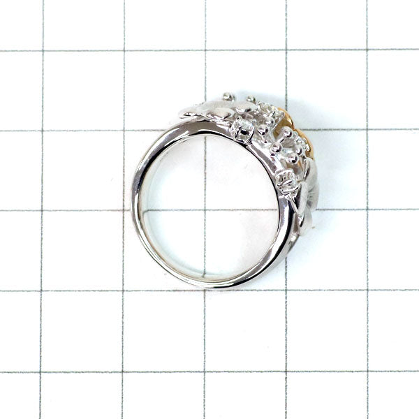 田崎真珠 K18WG/PG ダイヤモンド リング 0.16ct フラワー