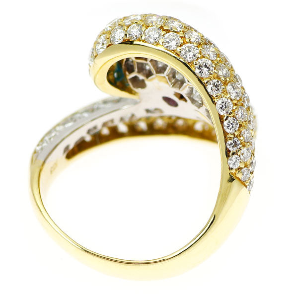 K18YG/WG ルビー ダイヤモンド リング 1.11ct D3.28ct