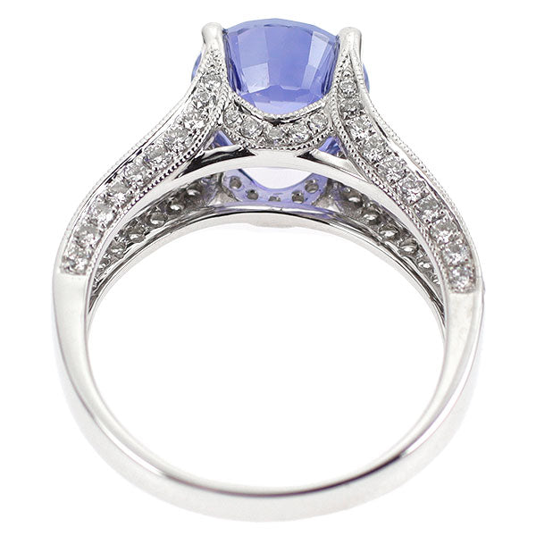 K18WG サファイア ダイヤモンド リング 3.705ct D0.88ct