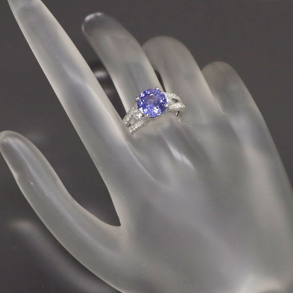 K18WG サファイア ダイヤモンド リング 3.705ct D0.88ct