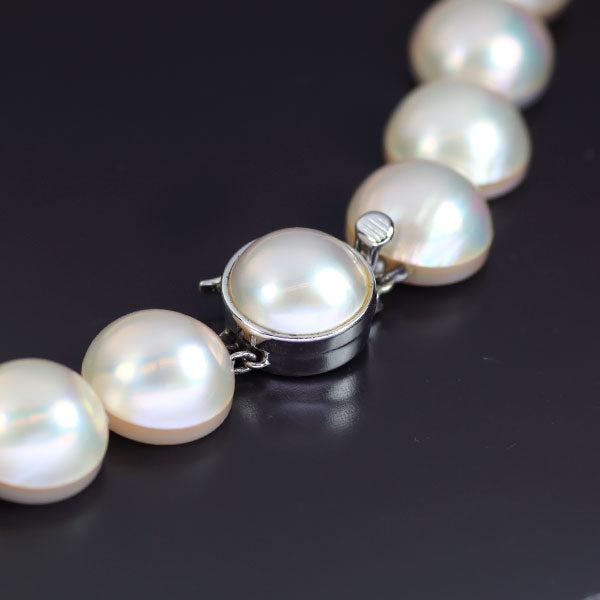 田崎真珠 SV マベパール ネックレス 径約12.0-12.8mm