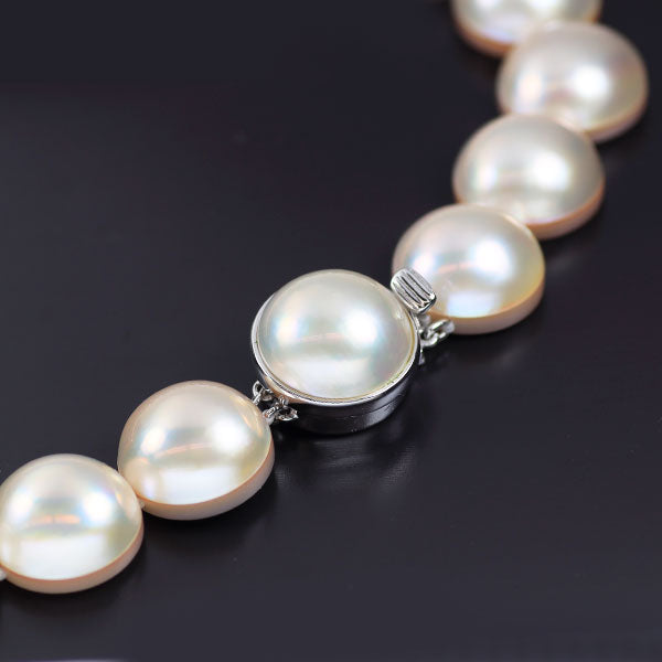 田崎真珠 SV マベパール ネックレス 径約13.1-14.5mm