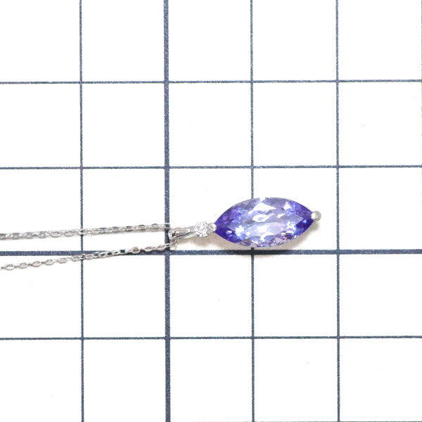Pt タンザナイト ダイヤモンド ペンダントネックレス 1.50ct D0.02ct