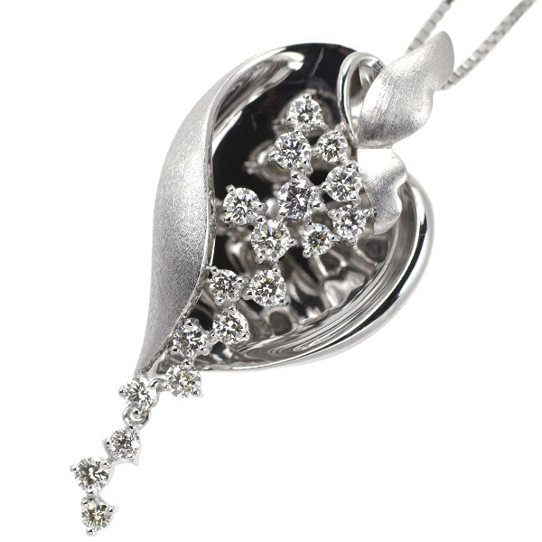 ラッセル K18WG ダイヤモンド ペンダントネックレス 0.80ct