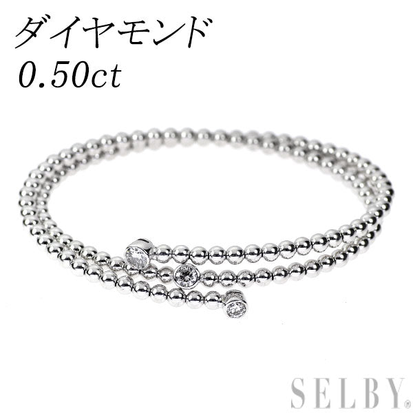 K18WG ダイヤモンド バングル 0.50ct