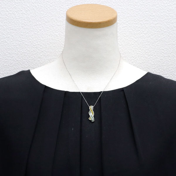 K18WG イエロー/グリーン サファイア ペンダントネックレス 2.00ct