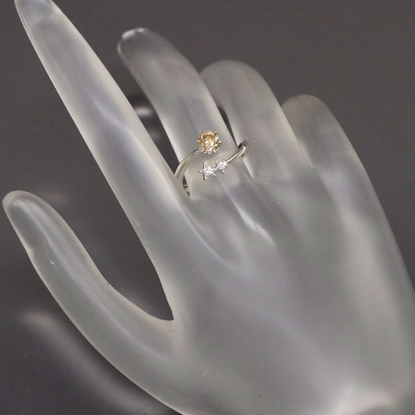 Bijoude/ビジュード K18WG ブラウンダイヤモンド  リング 0.508ct FLB SI2 D0.03ct フリーサイズ