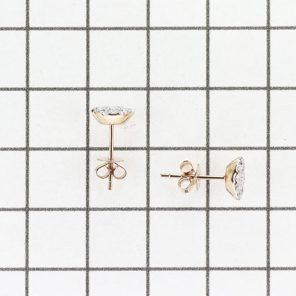 K18PG ダイヤモンド ピアス 0.662ct フラワー