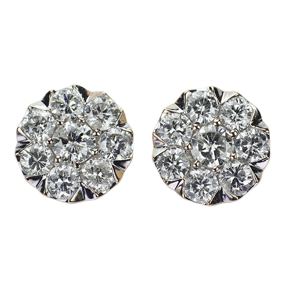 K18PG ダイヤモンド ピアス 0.662ct フラワー