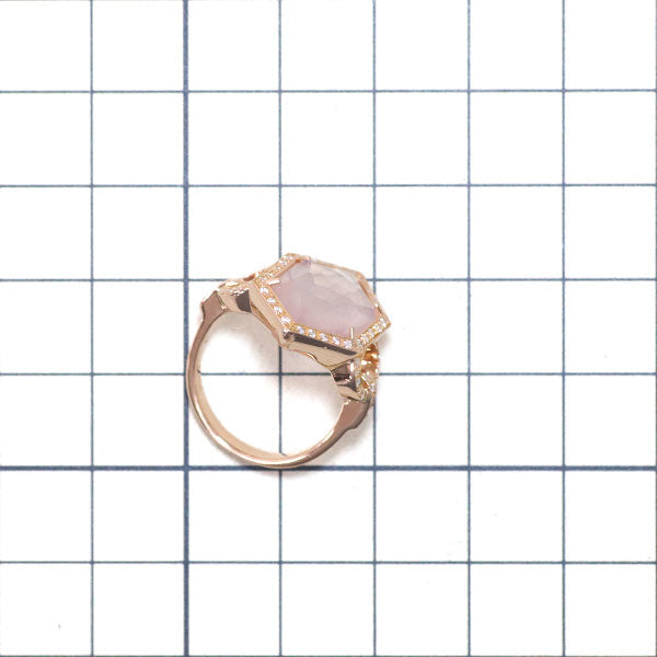 チャーミー K18PG ローズクオーツ ダイヤモンド リング D0.24ct