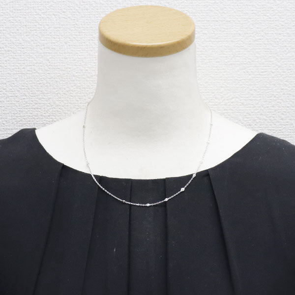 K18WG ダイヤモンド ネックレス 0.44ct ステーション
