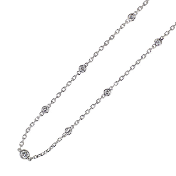 K18WG ダイヤモンド ネックレス 0.44ct ステーション