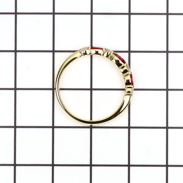 K18YG ルビー ダイヤモンド リング 0.29ct D0.20ct