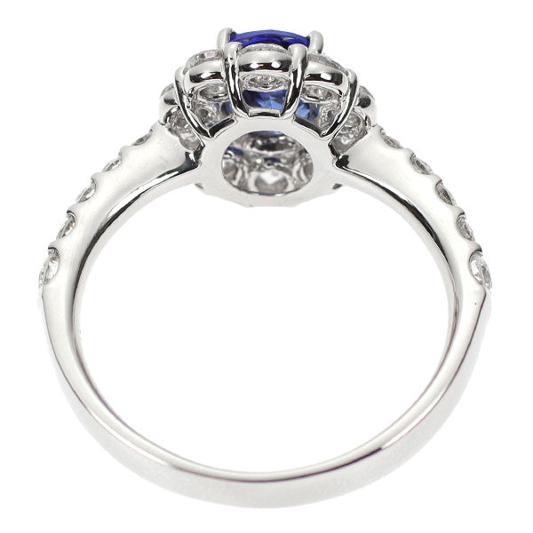 Pt900 サファイア ダイヤモンド リング 1.109ct 0.84ct