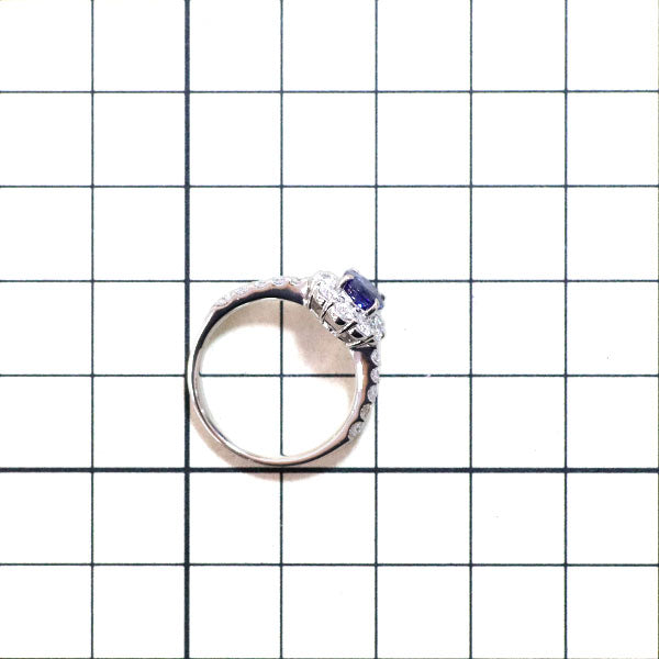 Pt900 サファイア ダイヤモンド リング 1.109ct 0.84ct