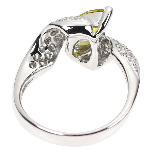 Pt900 カナリーイエロートルマリン ダイヤモンド リング 1.13ct D0.40ct
