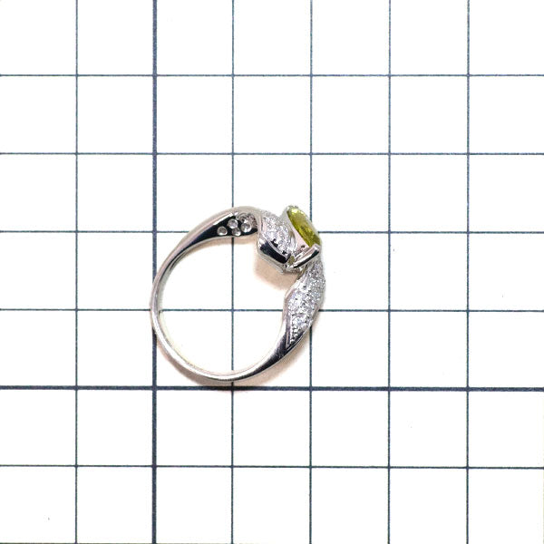 Pt900 カナリーイエロートルマリン ダイヤモンド リング 1.13ct D0.40ct