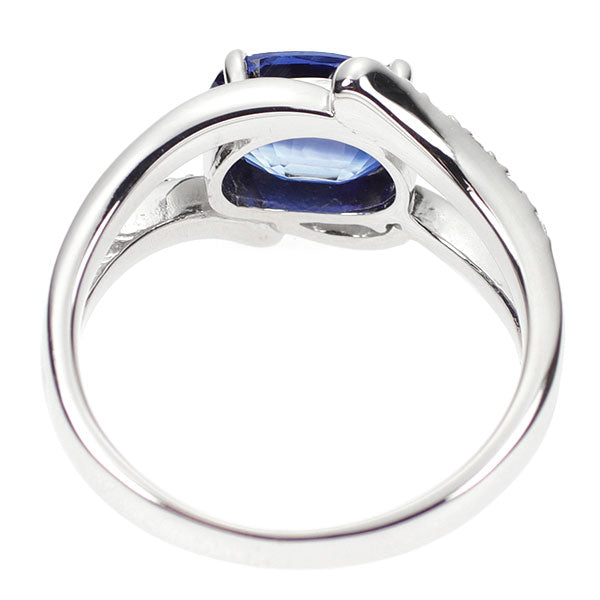 K18WG オーバル カイヤナイト ダイヤモンド リング 1.62ct D0.08ct